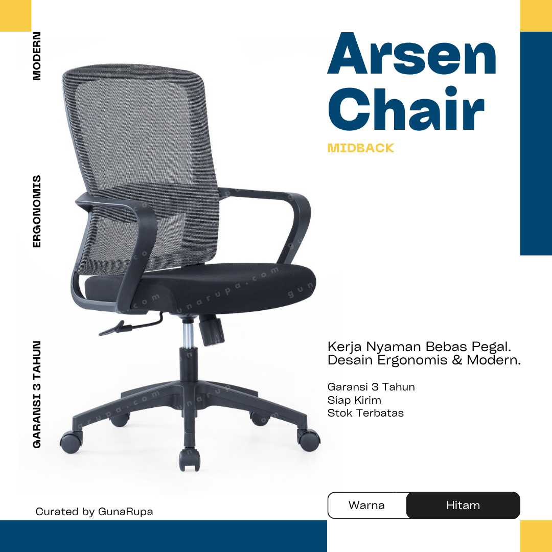 ARSEN CHAIR MIDBACK BLACK