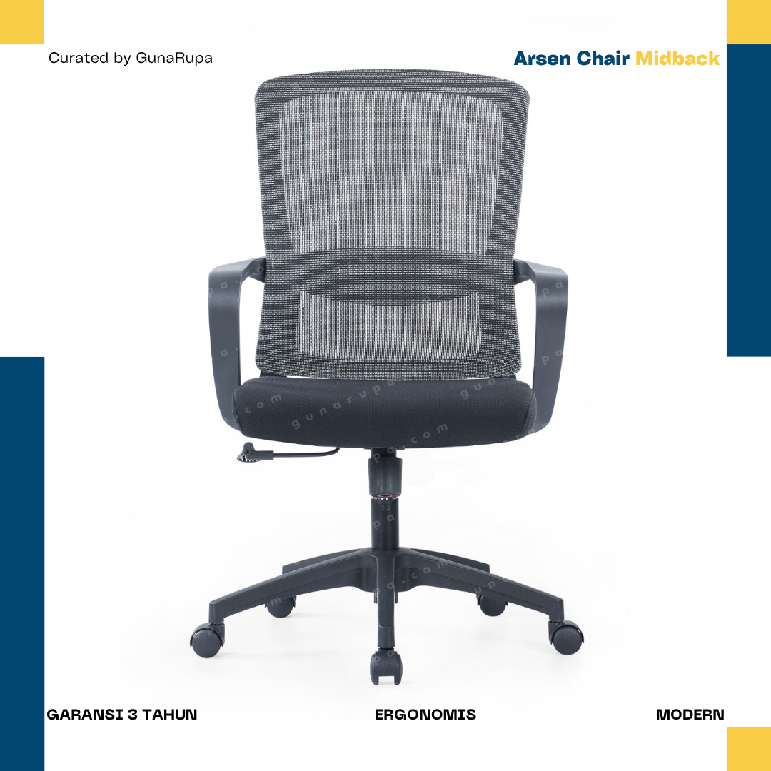 ARSEN CHAIR MIDBACK BLACK
