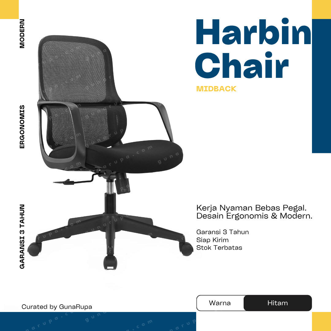 HARBIN CHAIR MIDBACK BLACK