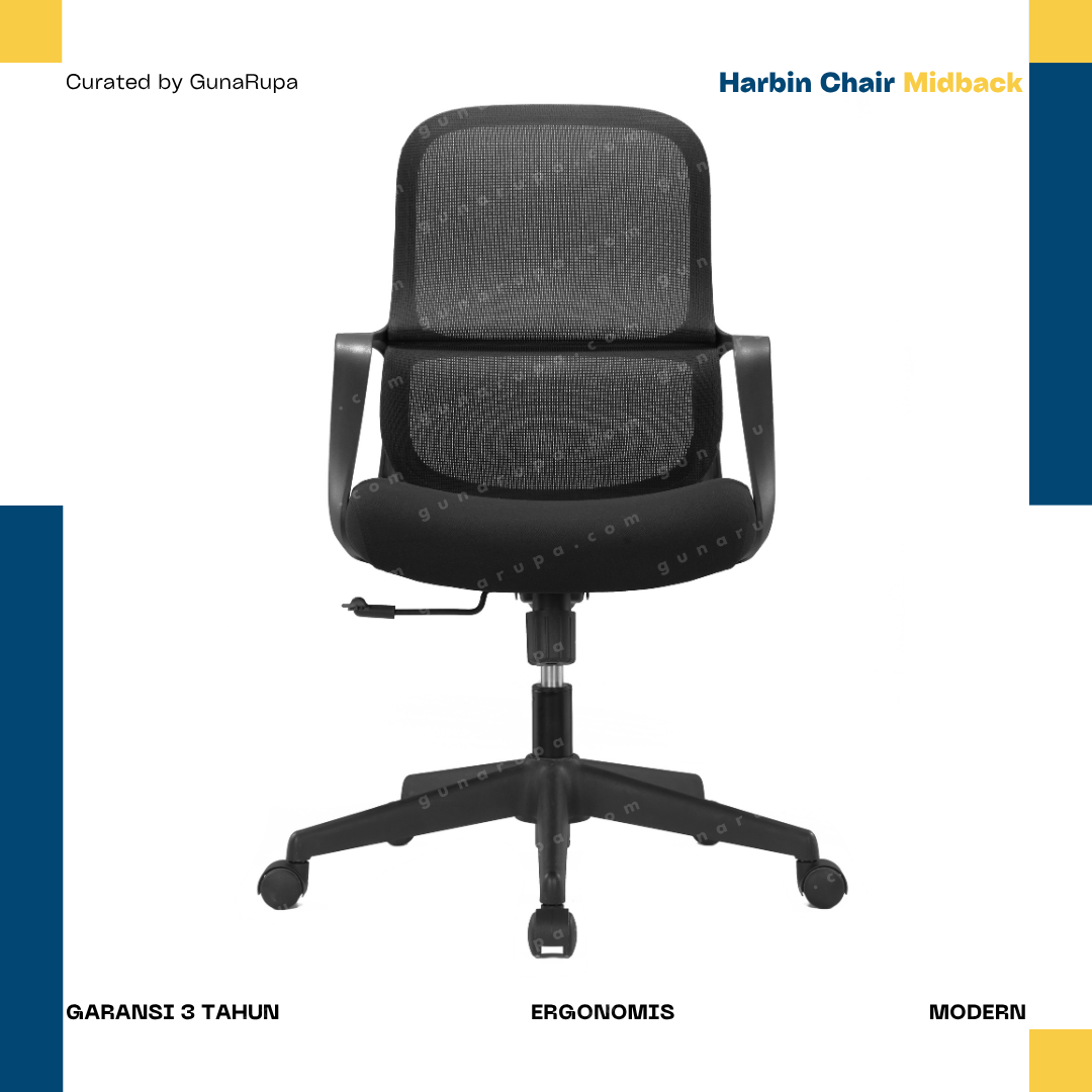 HARBIN CHAIR MIDBACK BLACK