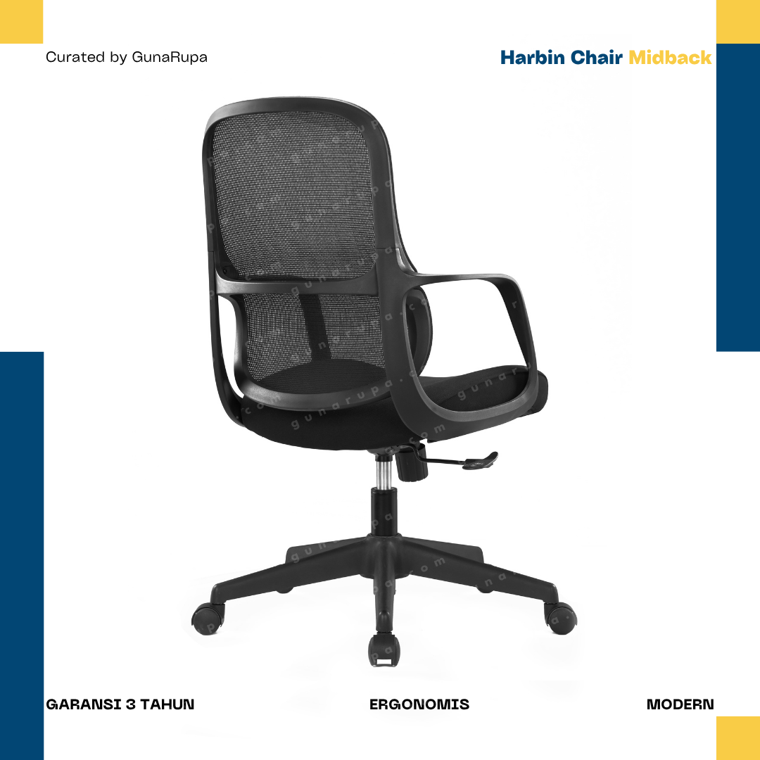 HARBIN CHAIR MIDBACK BLACK