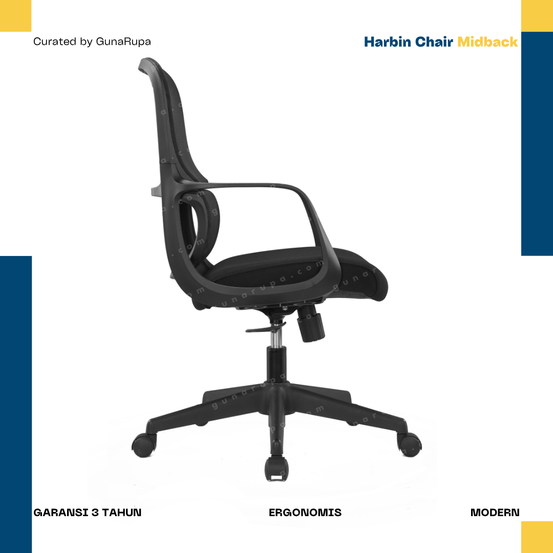 HARBIN CHAIR MIDBACK BLACK