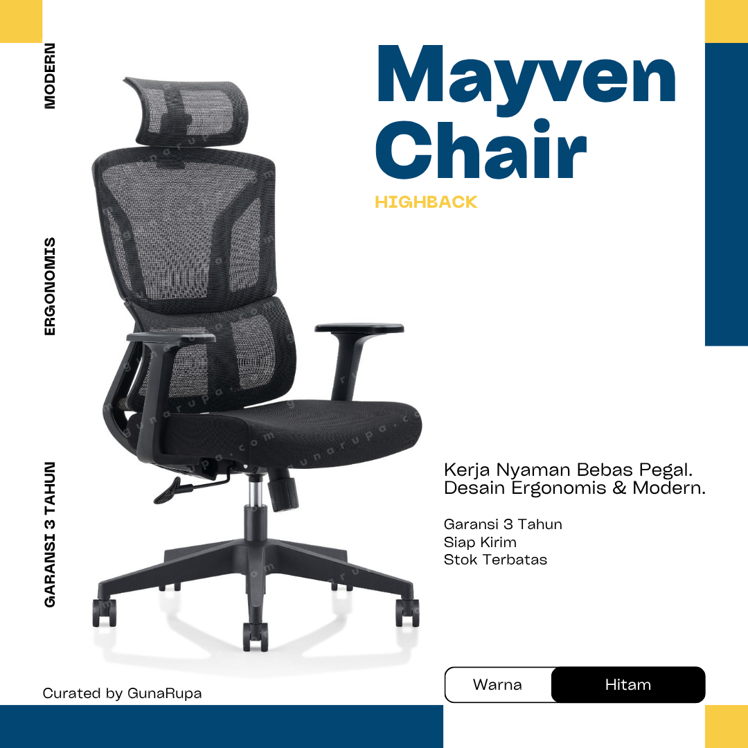 MAYVEN HIGHBACK BLACK (WITH HEADREST)