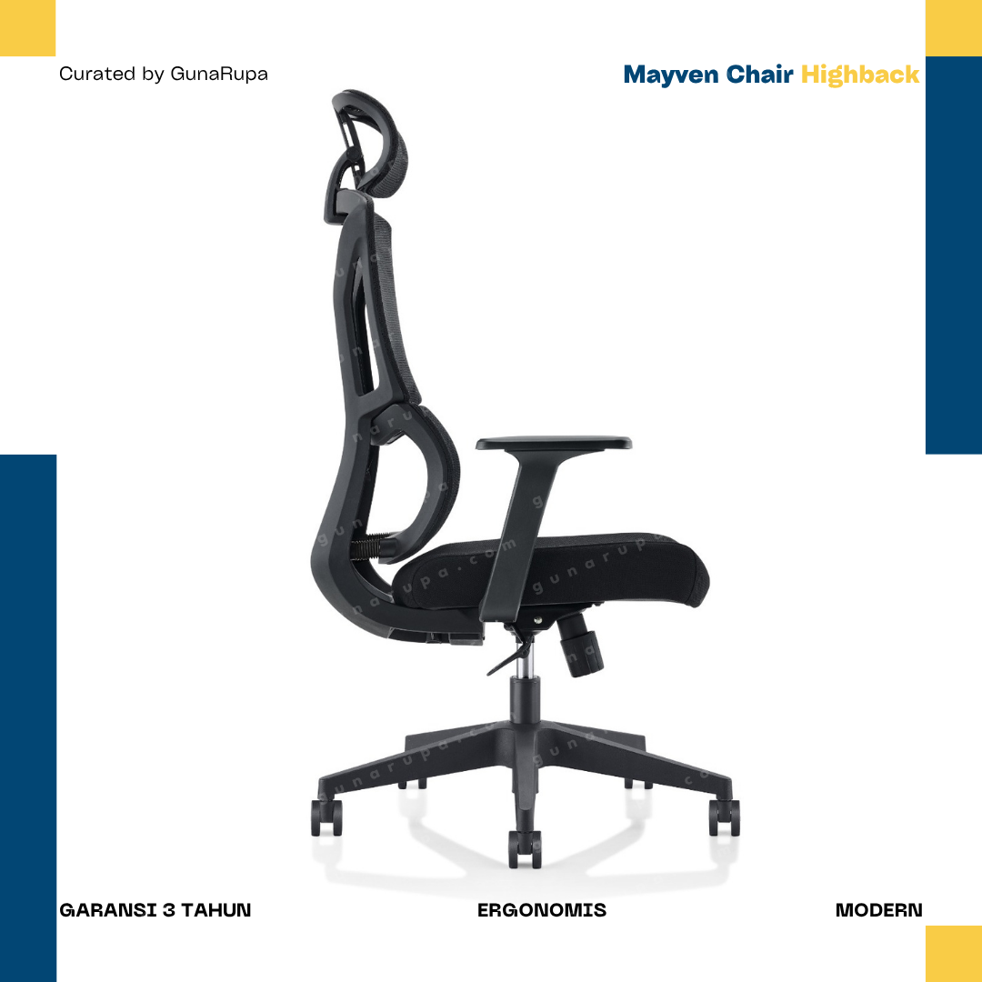 MAYVEN HIGHBACK BLACK (WITH HEADREST)